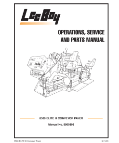 LeeBoy 8500 Elite III Conveyor Paver Operators Service and Parts Manual PDF Download