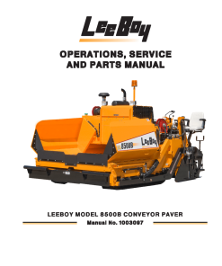 LeeBoy 8500B Conveyor Paver Operators Service and Parts Manual PDF Download