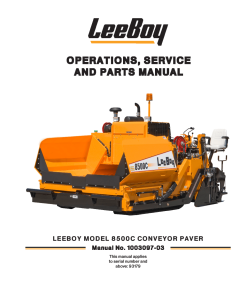 LeeBoy 8500C Conveyor Paver Operators Service and Parts Manual PDF Download