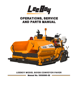LeeBoy 8510B Conveyor Paver Operators Maintenance and Parts Manual PDF Download