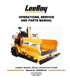 LeeBoy 8510C Conveyor Paver Operators Maintenance and Parts Manual PDF Download