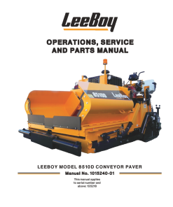 LeeBoy 8510D Conveyor Paver Operators Service and Parts Manual PDF Download