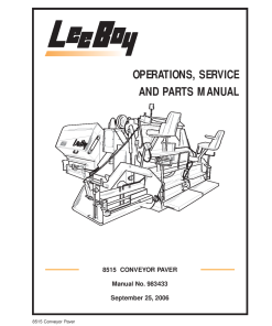 LeeBoy 8515 Paver Operators Service and Parts Manual PDF Download