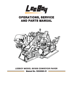 LeeBoy 8515B Conveyor Paver Operators Service and Parts Manual PDF Download