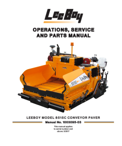LeeBoy 8515C Paver Manual SN 93617 and Up Operators Service and Parts Manual PDF Download