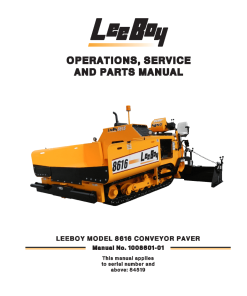 LeeBoy 8616 Conveyor Paver Operators Service and Parts Manual PDF Download