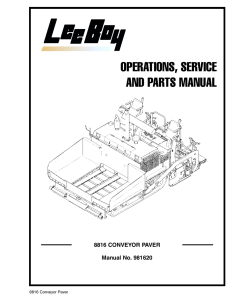 LeeBoy 8816 Conveyor Paver Operators Service and Parts Manual PDF Download