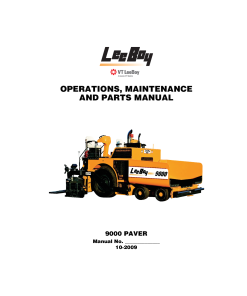 LeeBoy 9000 Paver Operators Service and Parts Manual PDF Download