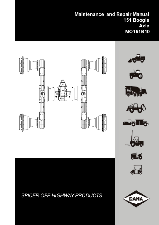 LeeBoy Dana 151 Boogie Axle loader MO151B10 2005 Operators Service Manual PDF Download