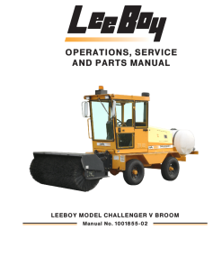 LeeBoy Model Challenger V Broom Operators Service and Parts Manual PDF Download