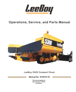 Leeboy 5300 Compact Paver Operators Service and Parts Manual PDF Download