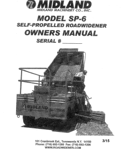 Midland SP-6 Serial before 227230 Self-Propelled Roadwidener Operation Manual PDF Download
