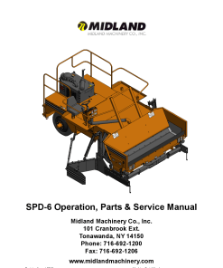 Midland SPD-6 Road widener Serial -2021 Operation Service and Parts Manual PDF Download