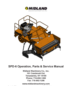 Midland SPD-6 Road widener Serial 2030-up Operation Service and Parts Manual PDF Download