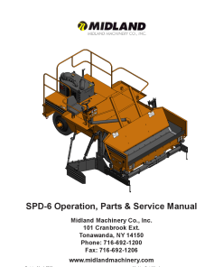 Midland SPD-6 SP 1980 Road widener Operation Service and Parts Manual PDF Download
