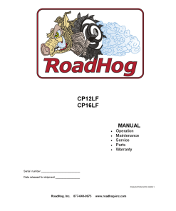 RoadHog CP12LF CP16LF Skid Steer Operation Maintenance Service and Parts Manual PDF Download