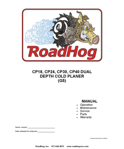 RoadHog CP18 CP24 CP30 CP40 Cold Planer G5 2015 Operation Maintenance Service and Parts Manual PDF Download