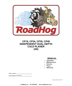 RoadHog CP18 CP24 CP30 CP40 Cold Planer G5 2016 Operation Maintenance Service and Parts Manual PDF Download