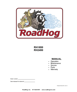 RoadHog RH1850 RH2450 Operation Maintenance Service and Parts Manual PDF Download