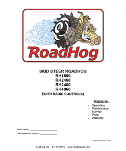 RoadHog RH1850 RH2450 RH2460 RH4060 Skid Steer with Radio Controls Operation Maintenance Service and Parts Manual PDF Download