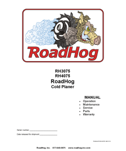 RoadHog RH3075 RH4075 Cold Planter Operation Maintenance Service and Parts Manual PDF Download