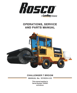 Rosco Challenger 7 Broom Operation Service and Parts Manual PDF Download