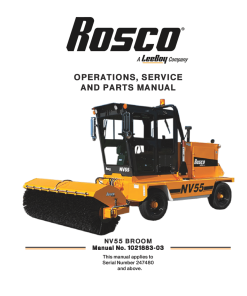 Rosco NV50 Broom Operation Service and Parts Manual PDF Download