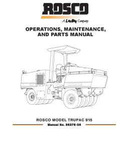 Rosco Roller TruPac 915 Operation Service and Parts Manual PDF Download