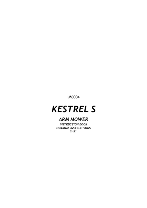 Tiger Bomford Kestrel S RBF 190 W50 HEAD Mower Operation and Parts Manual PDF Download
