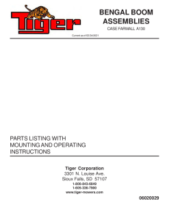 Tiger Case Farmall A130 Bengal Boom 2021 Operation and Parts Manual PDF Download