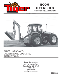 Tiger Ford New Holland TV-6070 BENGAL 06023000 Mower Operation and Parts Manual PDF Download