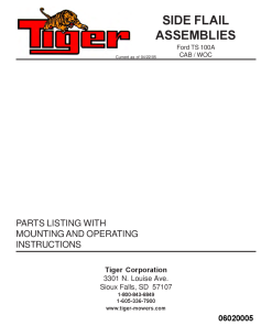 Tiger Ford TS 100 110A CAB WOC TSF 06020005 Mower Operation and Parts Manual PDF Download