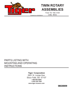 Tiger Ford TS 100-110A TRR 06020009 Mower Operation and Parts Manual PDF Download