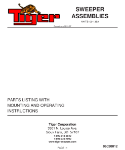 Tiger Ford TS100-135A Sweeper 06020012 Mower Operation and Parts Manual PDF Download