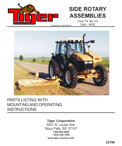 Tiger Ford TS90 110 Side Rotary 32759 Mower Operation and Parts Manual PDF Download
