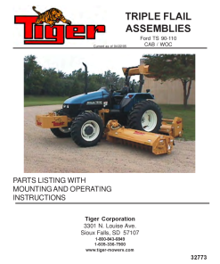 Tiger Ford TS90 110 Triple Flail 32773 Mower Operation and Parts Manual PDF Download