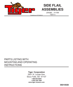 Tiger John Deere JD 5085M 5115M SIDE FLAIL TIER 4 Mower Operation and Parts Manual PDF Download