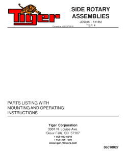 Tiger John Deere JD 5085M 5115M SIDE ROTARY TIER 4 Mower Operation and Parts Manual PDF Download