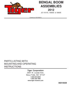 Tiger John Deere JD 5101E 5093E 5083E BENGAL 2012 Mower Operation and Parts Manual PDF Download