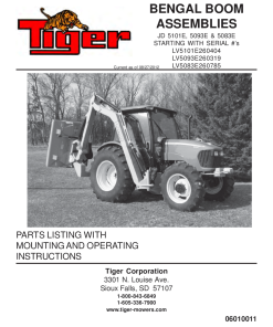 Tiger John Deere JD 5101E 5093E 5083E BENGAL Boom 2010 Mower Operation and Parts Manual PDF Download