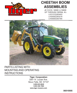 Tiger John Deere JD 5101E 5093E 5083E Cheetah 2009 Mower Operation and Parts Manual PDF Download