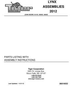 Tiger John Deere JD 5101E 5093E 5083E LYNX 2012 Mower Operation and Parts Manual PDF Download