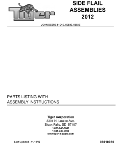 Tiger John Deere JD 5101E 5093E 5083E SIDE FLAIL 2012 Mower Operation and Parts Manual PDF Download