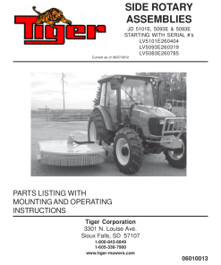 Tiger John Deere JD 5101E 5093E 5083E SIDE ROTARY 2010 Mower Operation and Parts Manual PDF Download