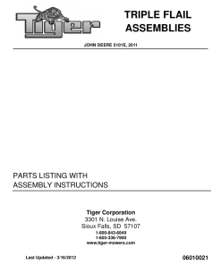 Tiger John Deere JD 5101E TRIPLE FLAIL 2011 06010021 Mower Operation and Parts Manual PDF Download