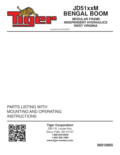 Tiger John Deere JD 51xxM BENGAL IH MODULAR WESTIRGINIA Operation and Parts Manual PDF Download