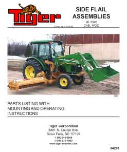 Tiger John Deere JD 52-5520 side flail Mower Operation and Parts Manual PDF Download