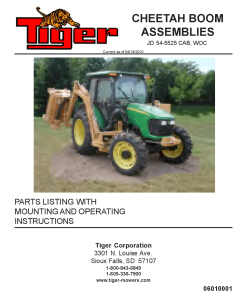 Tiger John Deere JD 54-5525 CHEETAH Mower Operation and Parts Manual PDF Download