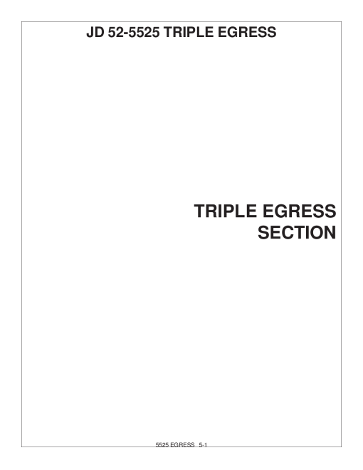Tiger John Deere JD 54-5525 Triple Egress Mower Operation and Parts Manual PDF Download