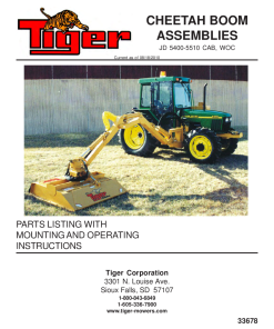 Tiger John Deere JD 5510 Cheetah Boom Mower Operation and Parts Manual PDF Download